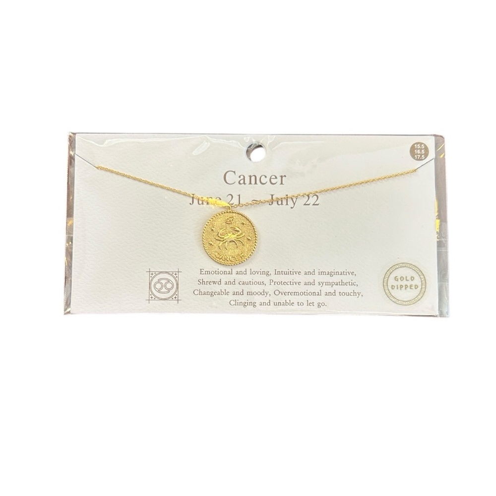 Wantable Gold Dipped Cancer Zodiac Necklace